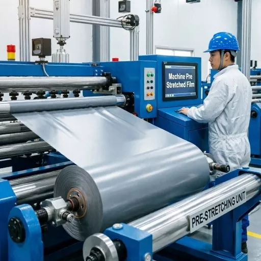Film pré-étiré à la machine